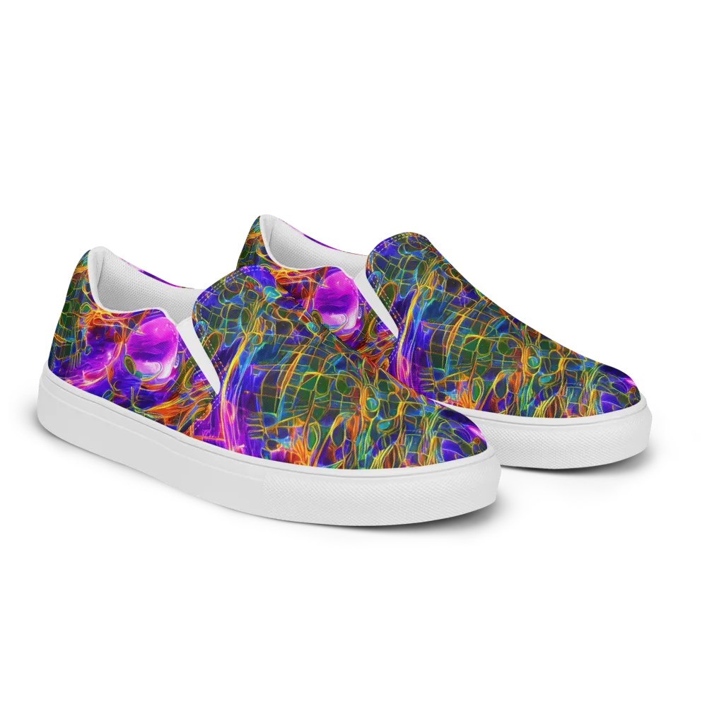 Radiant Tangent on Men's Slip-On Canvas Shoes — Right Front