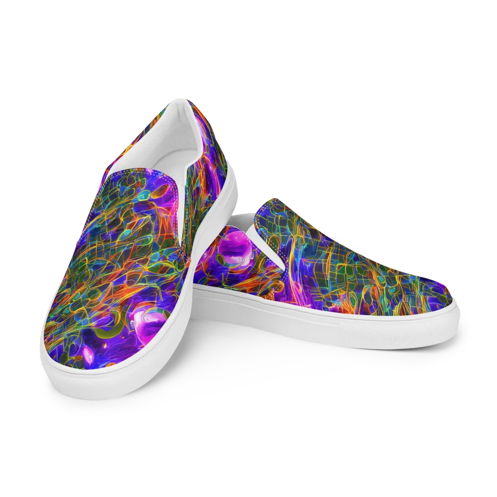 Radiant Tangent on Men's Slip-On Canvas Shoes — Left Front