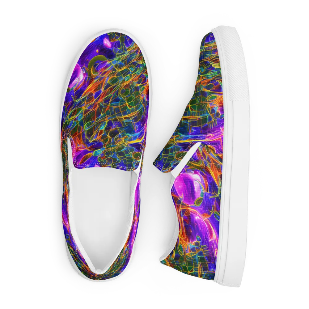 Radiant Tangent on Men's Slip-On Canvas Shoes — Front