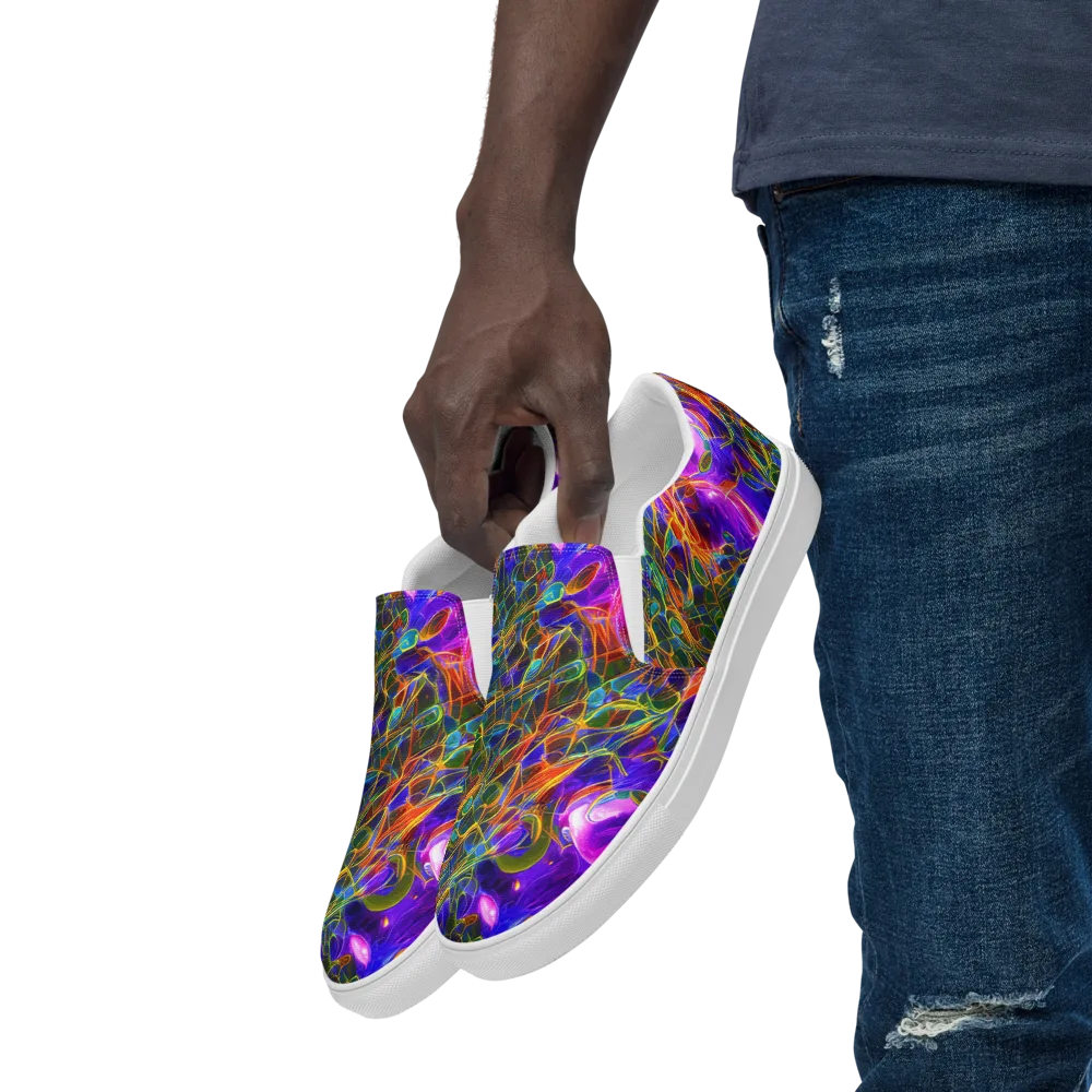 Radiant Tangent on Men's Slip-On Canvas Shoes — Left Front