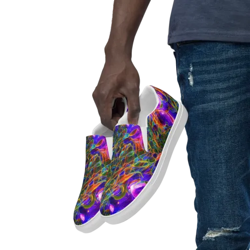 Radiant Tangent on a Men's Slip-On Canvas Shoes