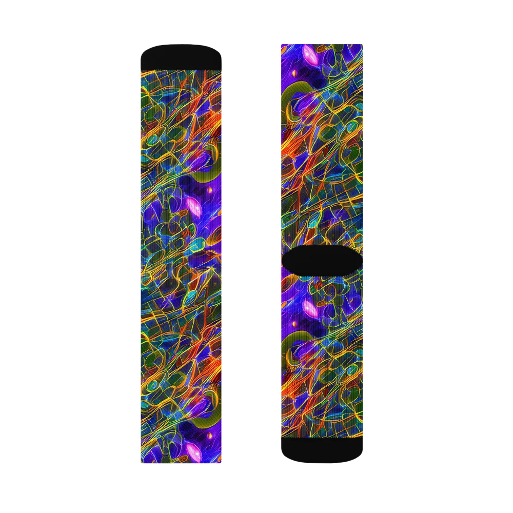 Radiant Tangent on Socks — Left Sock
