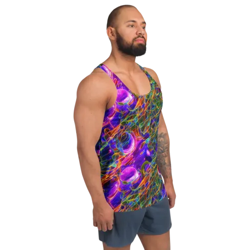 Radiant Tangent on a Men's Tank Top
