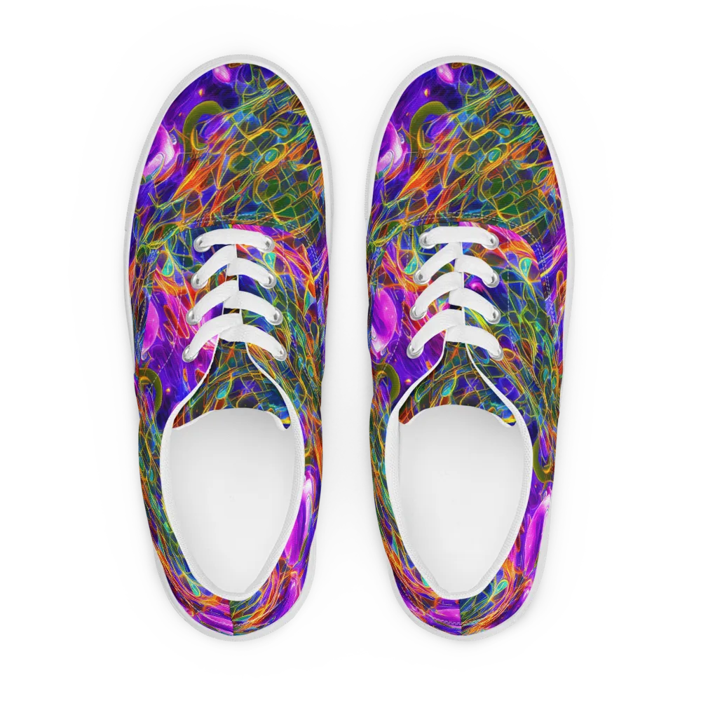 Radiant Tangent on Men's Lace-Up Canvas Shoes — Front