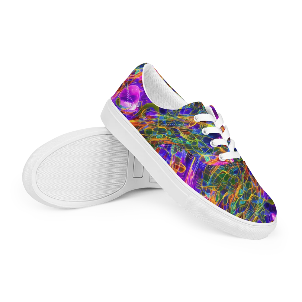 Radiant Tangent on Men's Lace-Up Canvas Shoes — Right Front