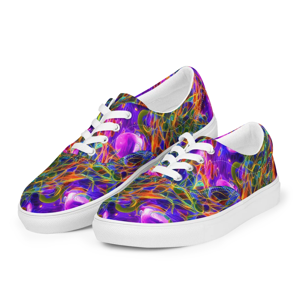 Radiant Tangent on Men's Lace-Up Canvas Shoes — Left Front