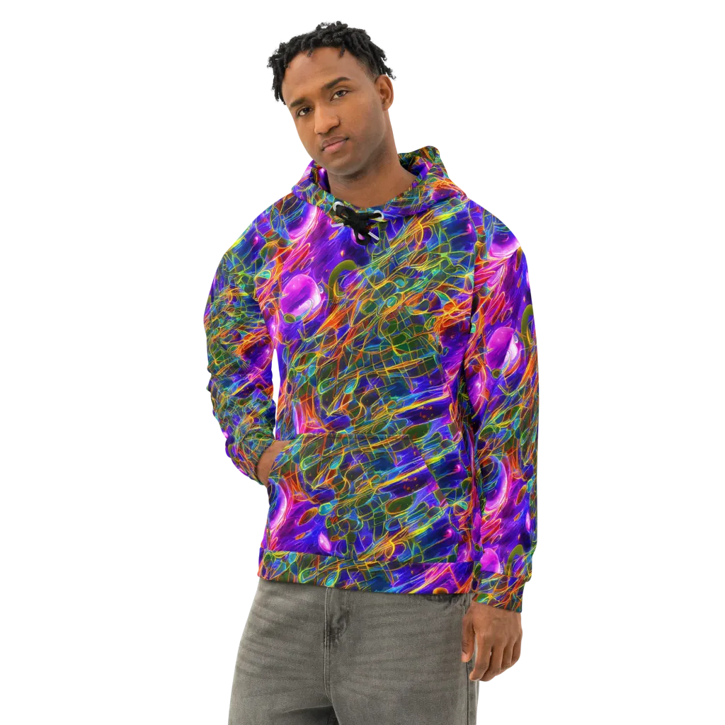 Radiant Tangent on Cotton Hoodie — Left Front