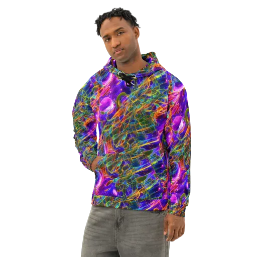 Radiant Tangent on a Cotton Hoodie