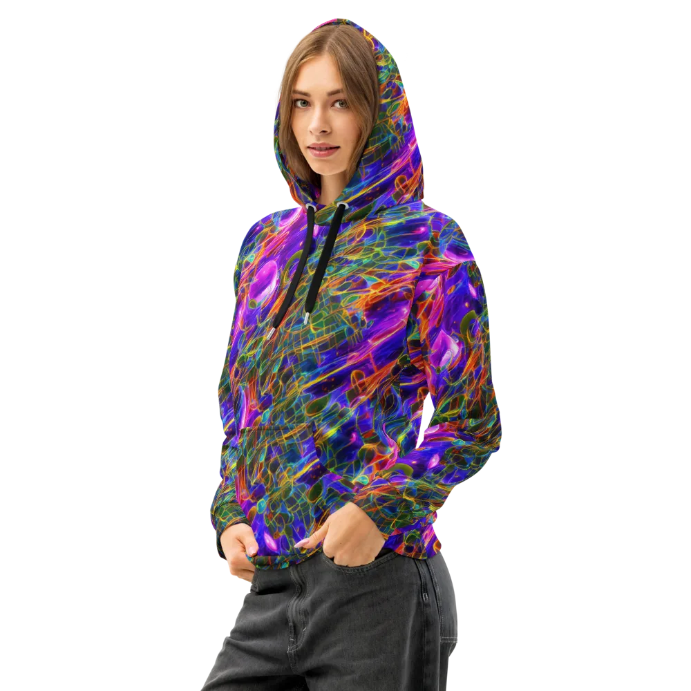 Radiant Tangent on Cotton Hoodie — Left Front