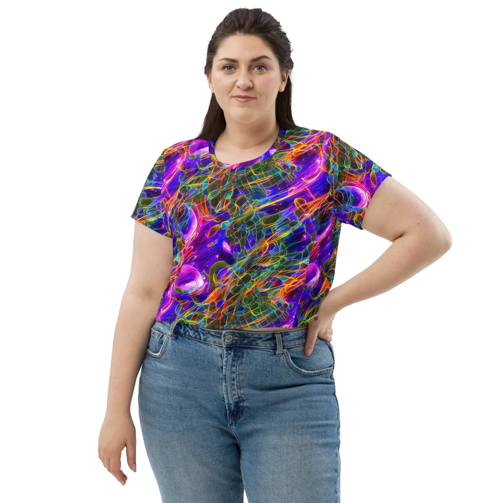 Radiant Tangent on Crop Tee — Front