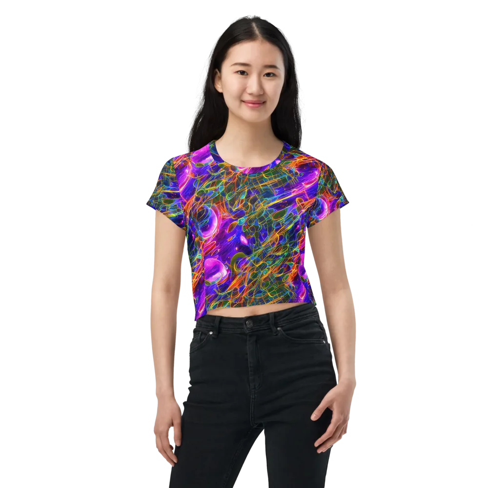Radiant Tangent on Crop Tee — Front