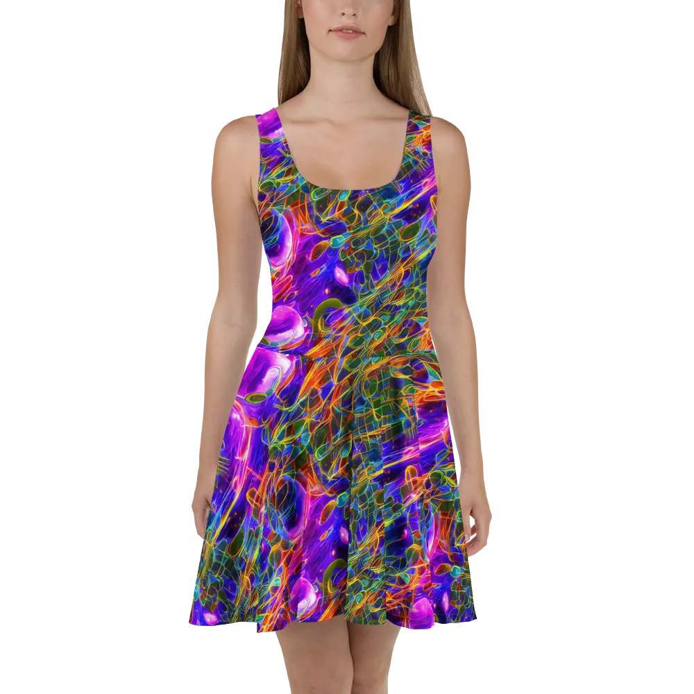 Radiant Tangent on Skater Dress — Front