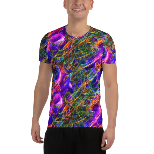 Radiant Tangent on a Men's Athletic T-Shirt