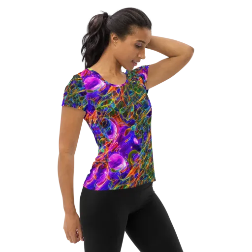 Radiant Tangent on a Women's Athletic T-Shirt