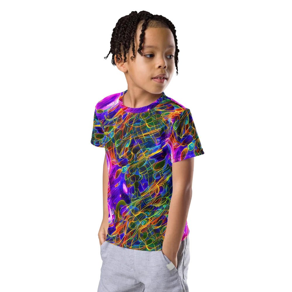 Radiant Tangent on Kids Crew Neck T-Shirt — Left Front