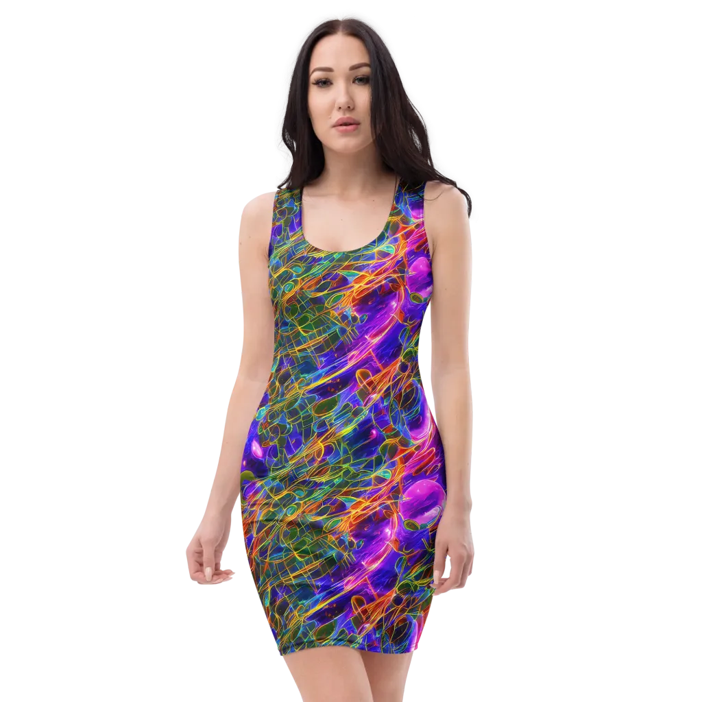 Radiant Tangent on Bodycon Dress — Front