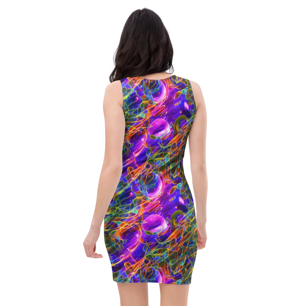 Radiant Tangent on Bodycon Dress — Back