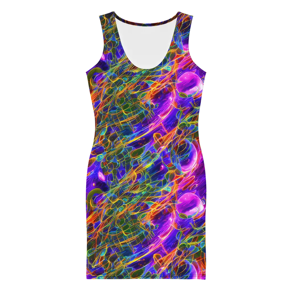 Radiant Tangent on Bodycon Dress — Front