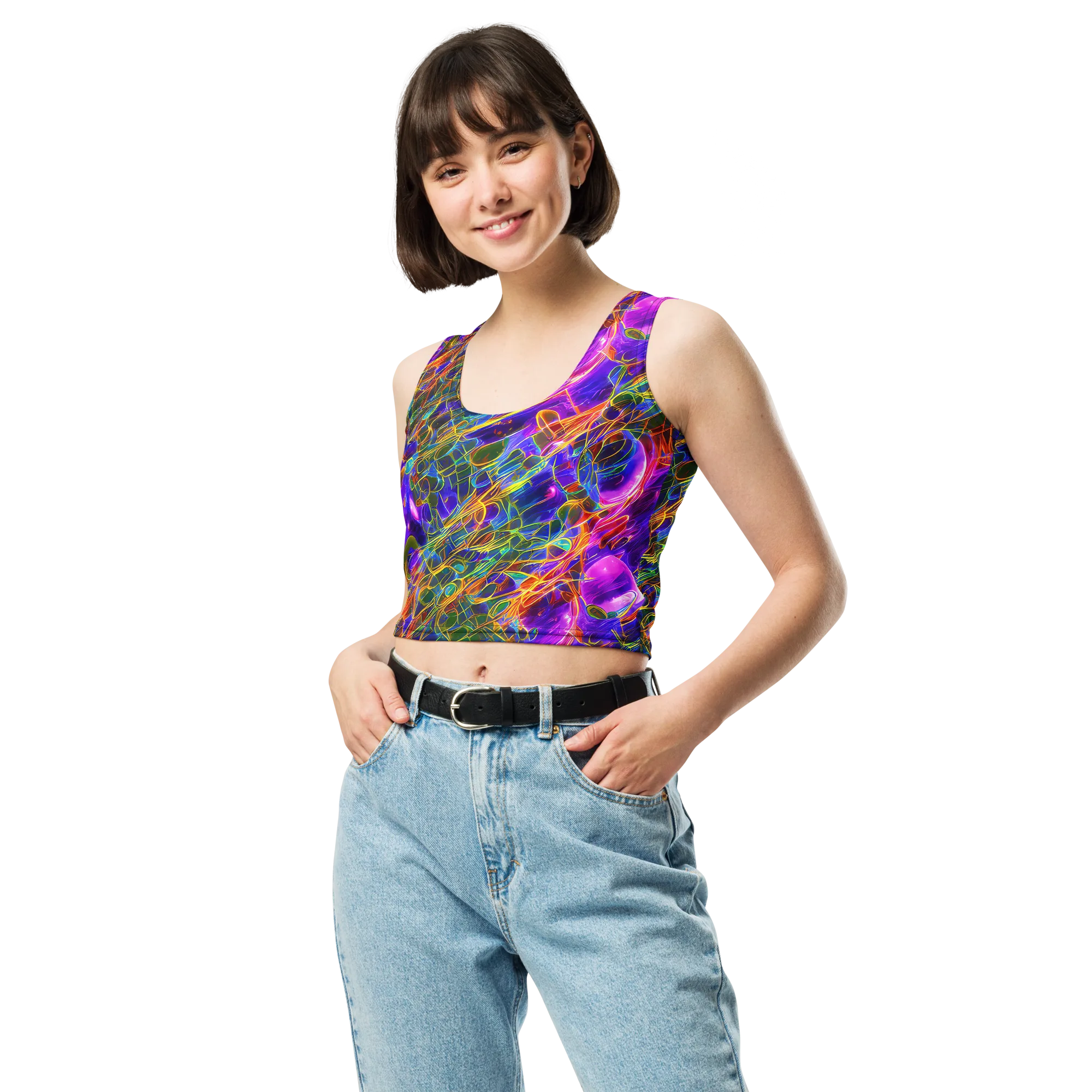 Radiant Tangent on Crop Top — Front