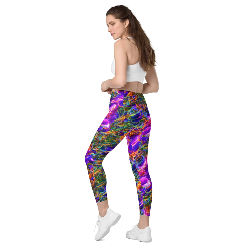 Radiant Tangent on Leggings with Pockets — Left Back