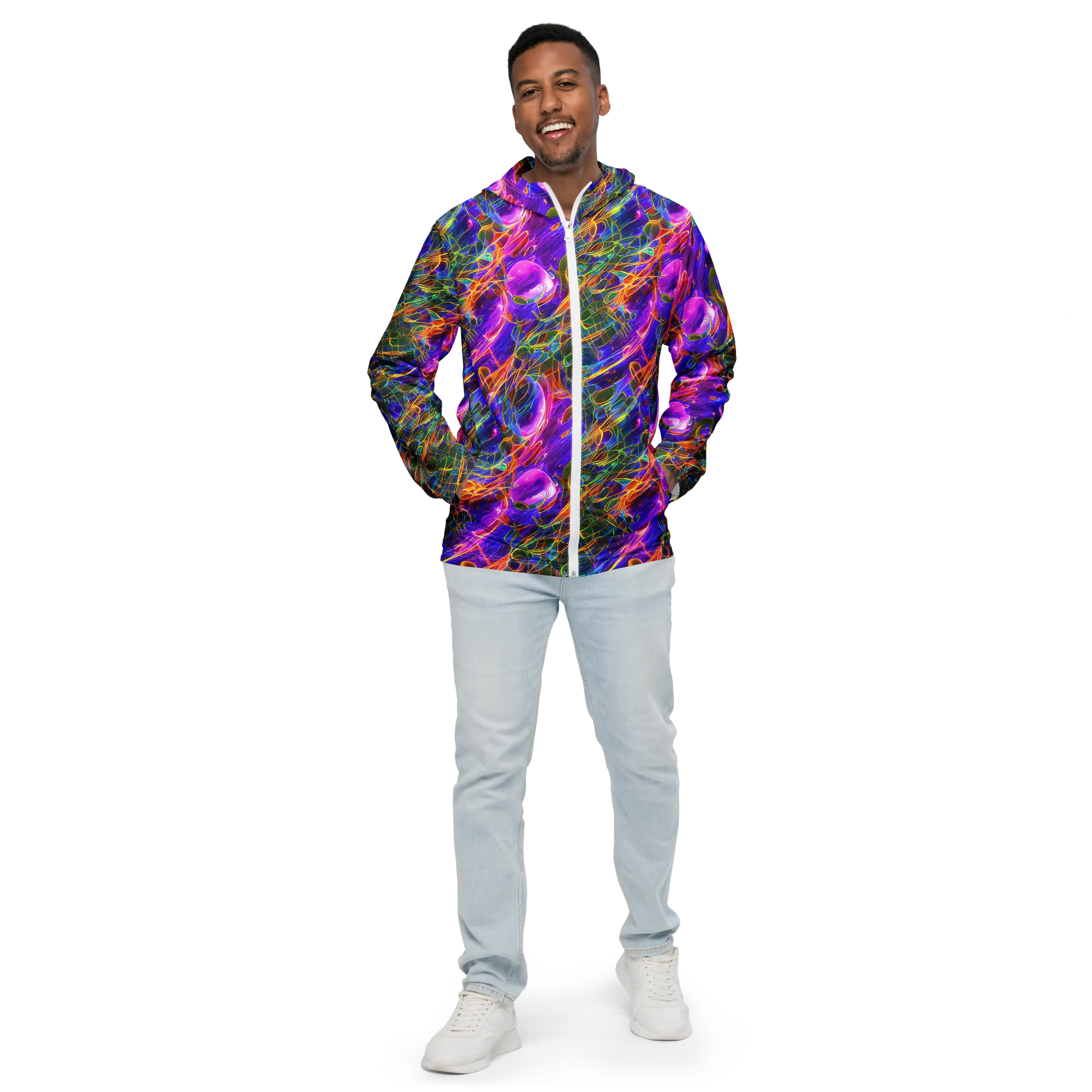Radiant Tangent on Men's Windbreaker — Front