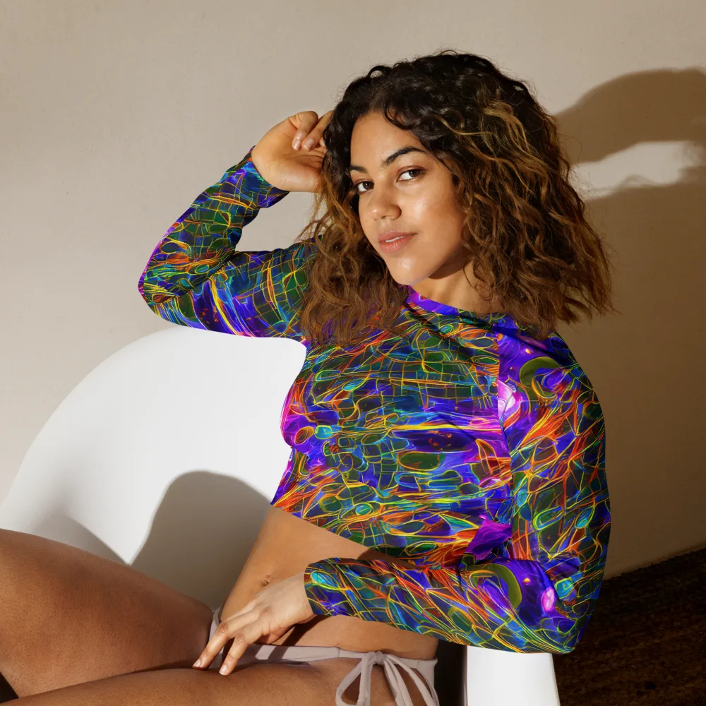 Radiant Tangent on Long Sleeve Crop Top — Left Front