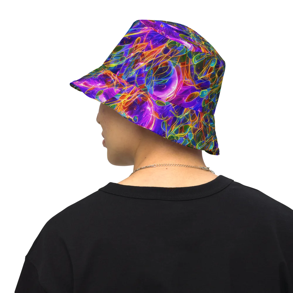 Radiant Tangent on Reversible Bucket Hat — Back Inside