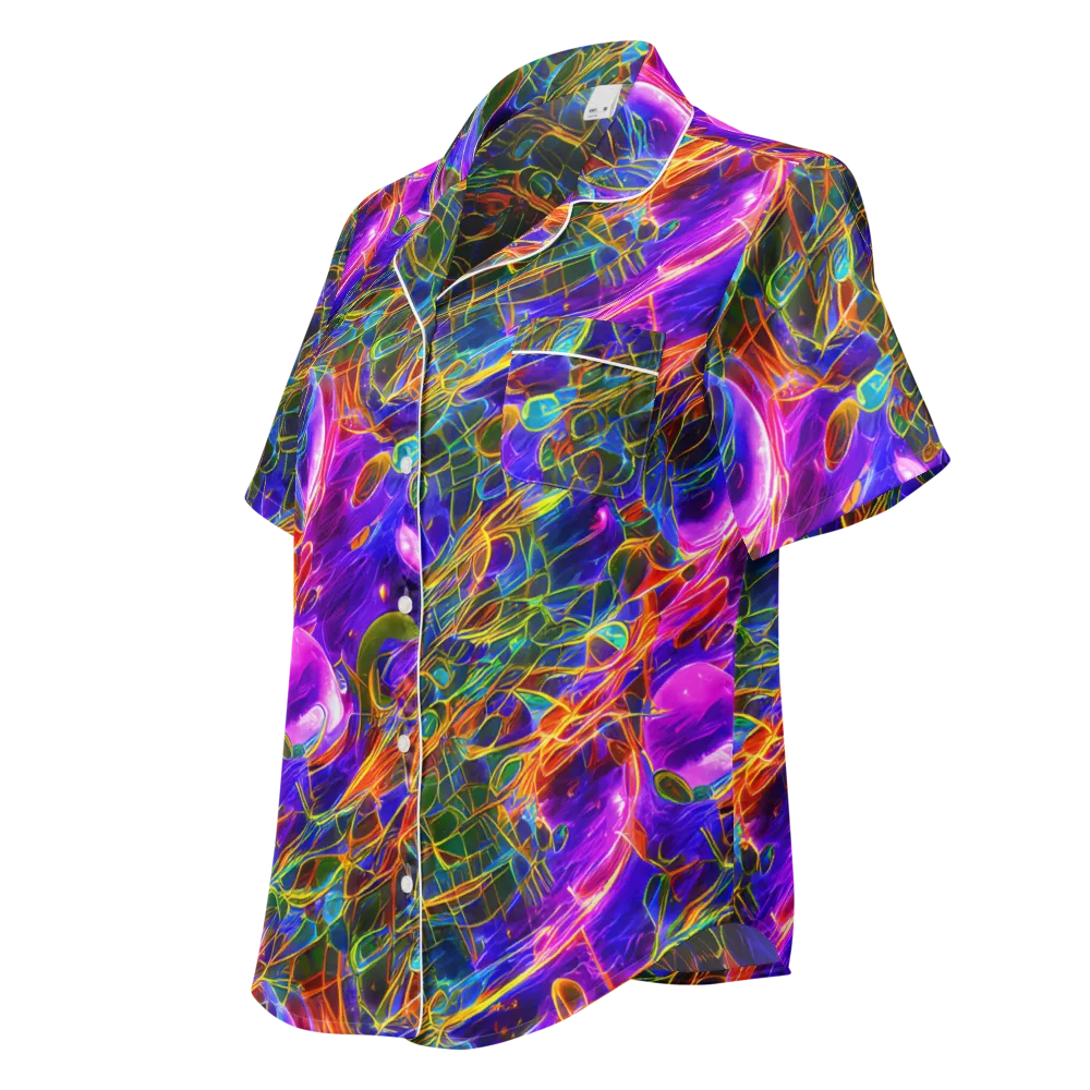 Radiant Tangent on Women's Short Sleeve Pajama Top — Left Front