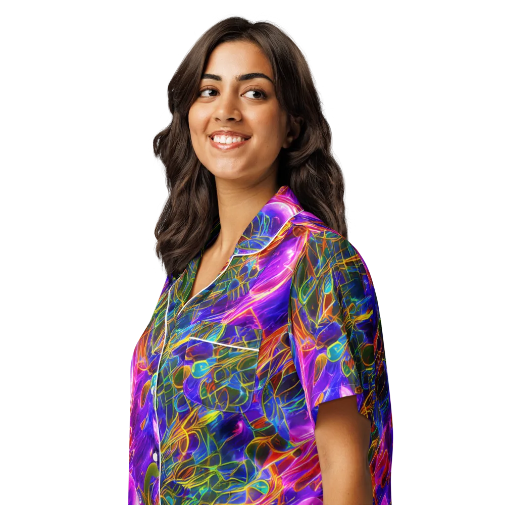 Radiant Tangent on Women's Short Sleeve Pajama Top — Left Front