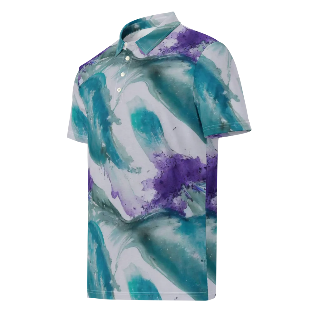Tidal Lilac on Men's Slim Fit Polo Shirt — Left Front