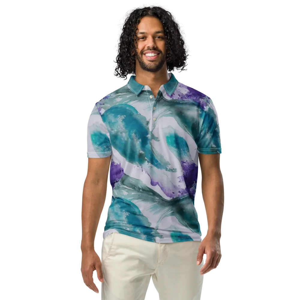 Tidal Lilac on Men's Slim Fit Polo Shirt — Front
