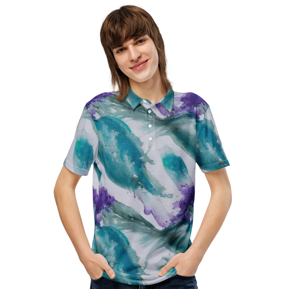 Tidal Lilac on Men's Slim Fit Polo Shirt — Front