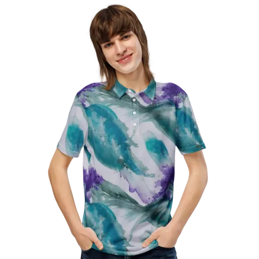 Tidal Lilac on a Men's Slim Fit Polo Shirt