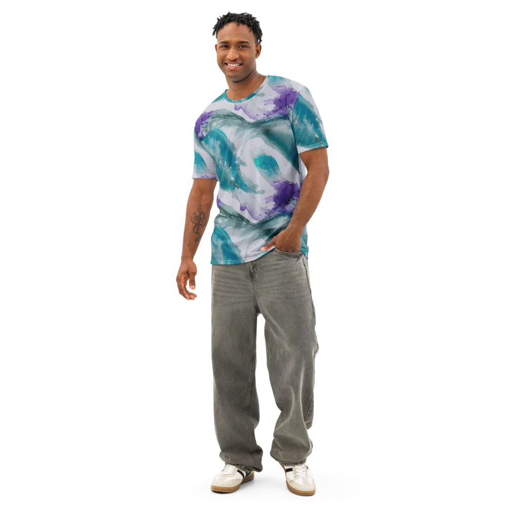 Tidal Lilac on Men's Cotton Crew Neck T-Shirt — Front