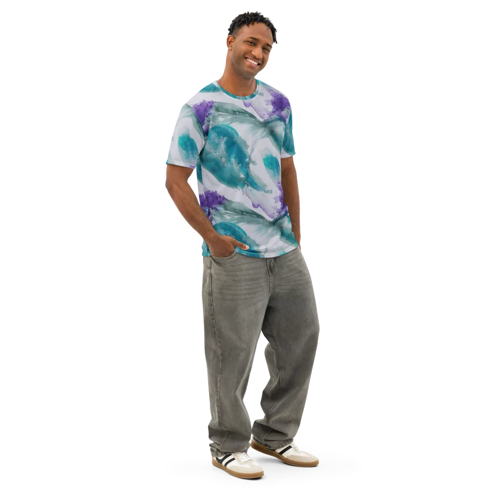 Tidal Lilac on Men's Cotton Crew Neck T-Shirt — Right Front