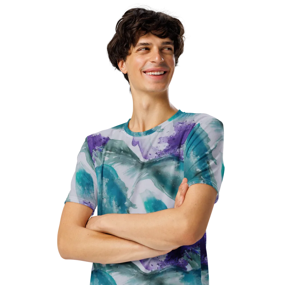 Tidal Lilac on Men's Crew Neck T-Shirt — Left Front