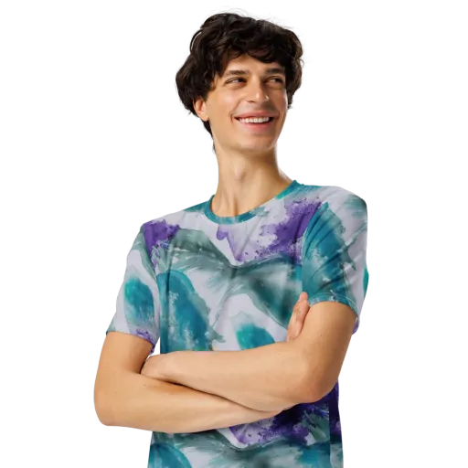 Tidal Lilac on a Men's Crew Neck T-Shirt