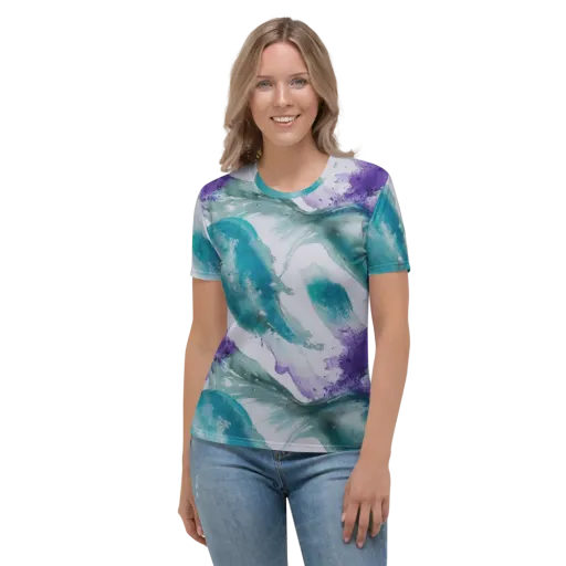 Tidal Lilac on a Women's Crew Neck T-Shirt