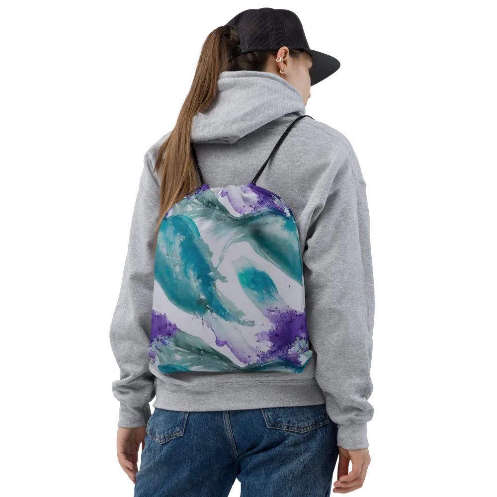 Tidal Lilac on Drawstring Bag — Front
