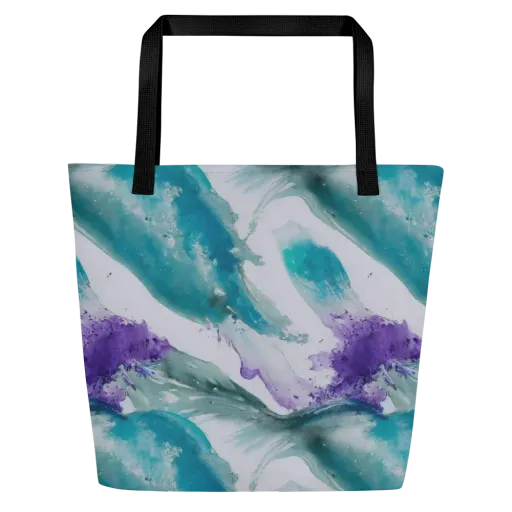 Tidal Lilac on a Large Tote Bag W/ Pocket