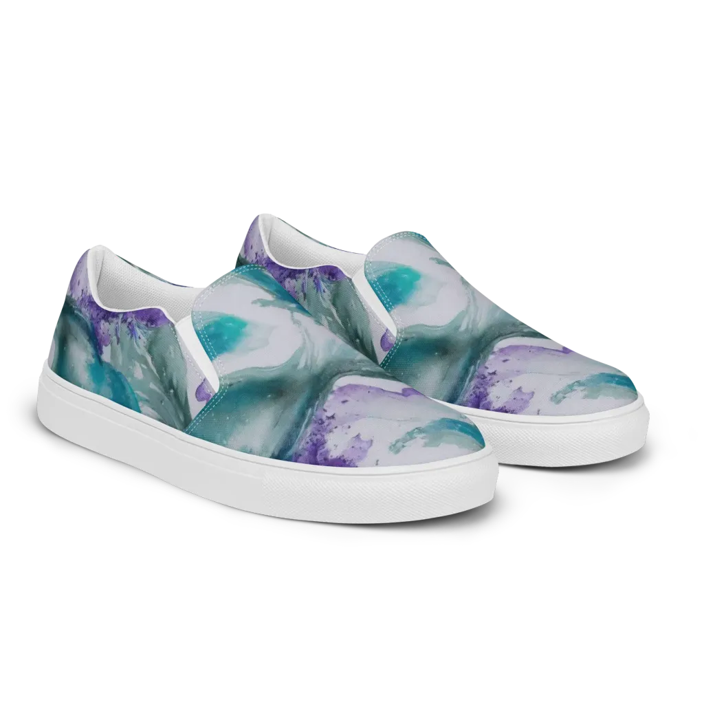 Tidal Lilac on Women's Slip-On Canvas Shoes — Right Front