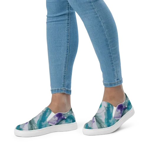 Tidal Lilac on Women's Slip-On Canvas Shoes