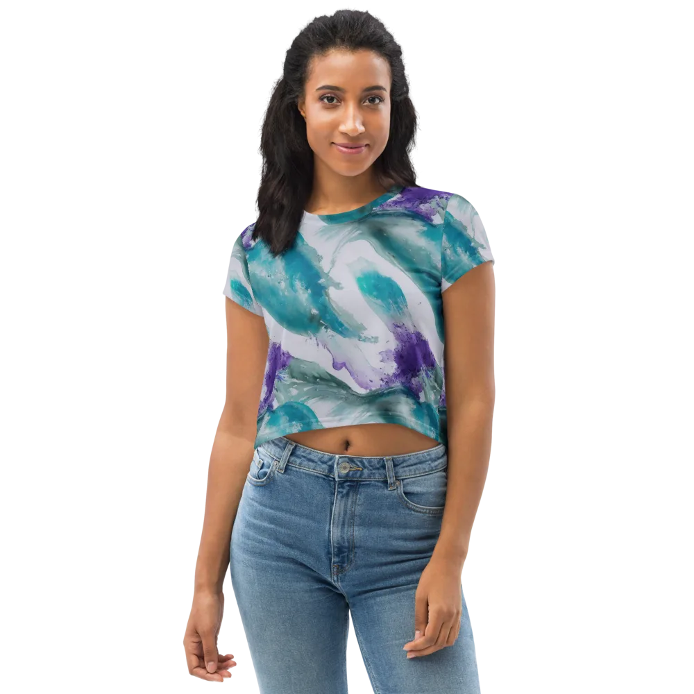 Tidal Lilac on Crop Tee — Front