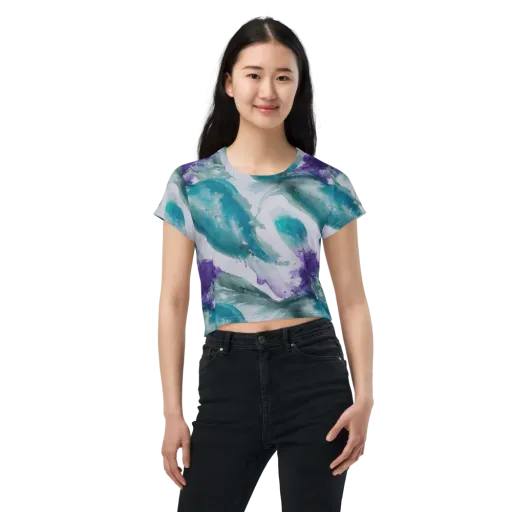 Tidal Lilac on a Crop Tee