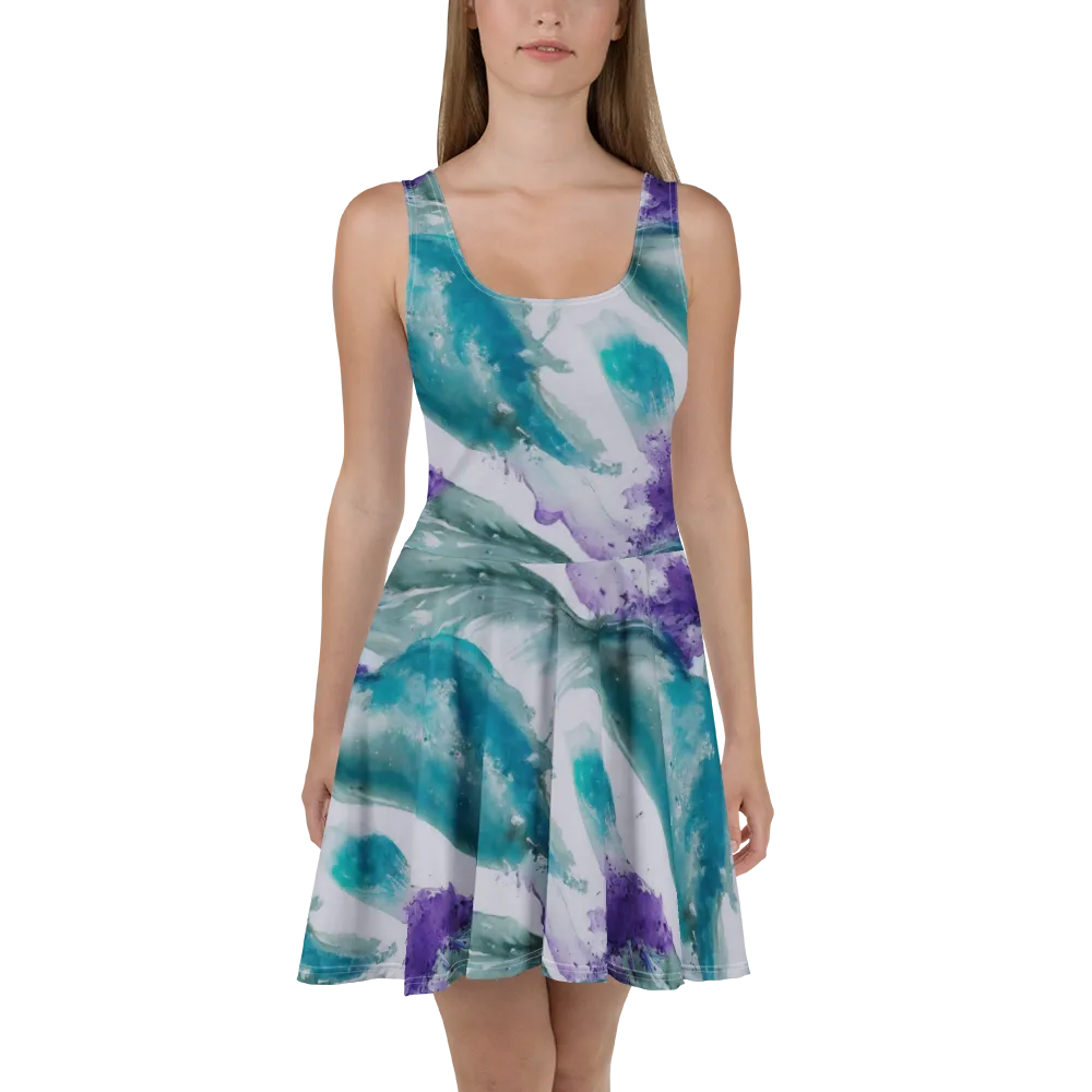 Tidal Lilac on Skater Dress — Front