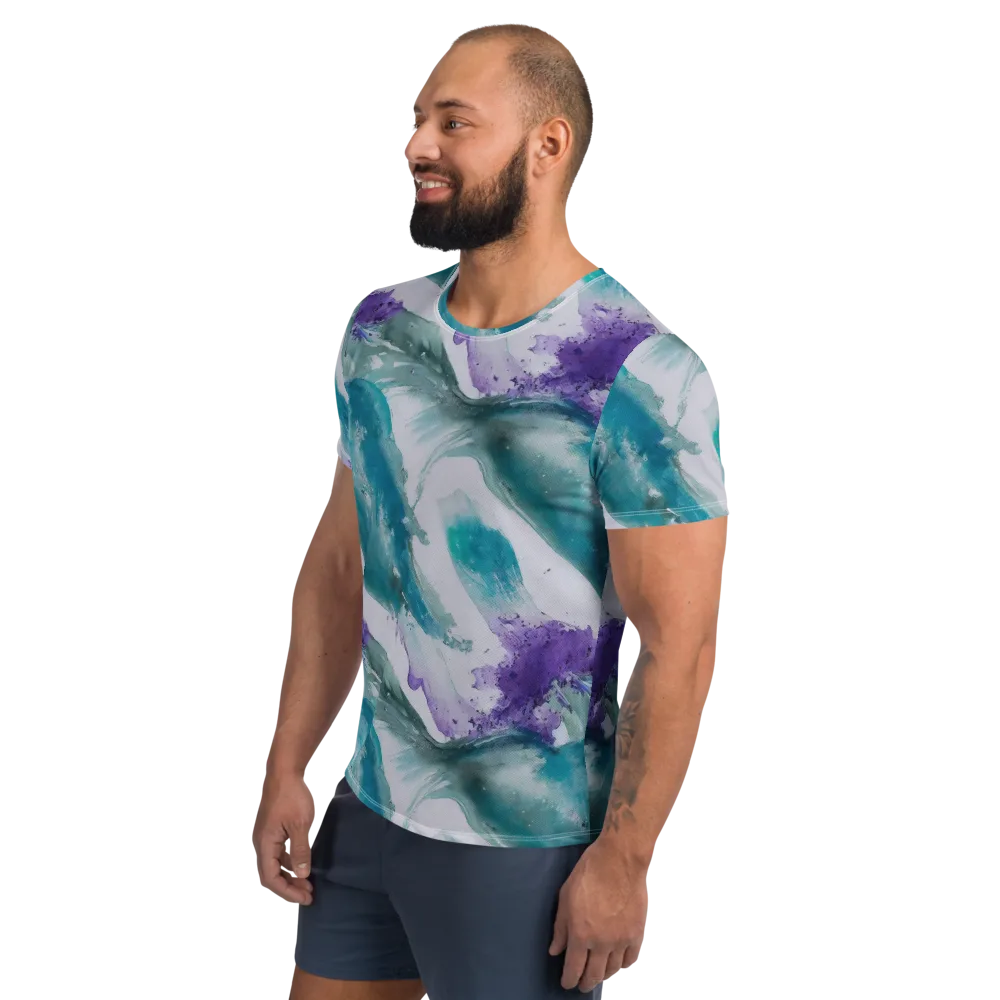 Tidal Lilac on Men's Athletic T-Shirt — Left