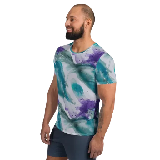 Tidal Lilac on a Men's Athletic T-Shirt