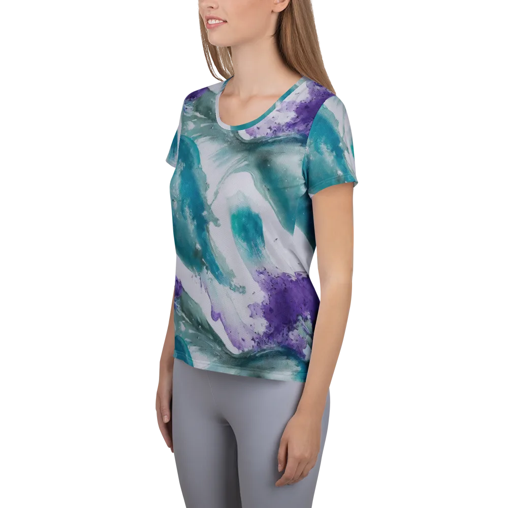 Tidal Lilac on Women's Athletic T-Shirt — Left