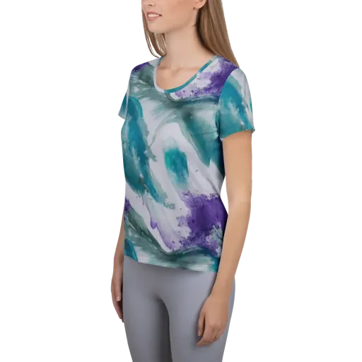 Tidal Lilac on a Women's Athletic T-Shirt