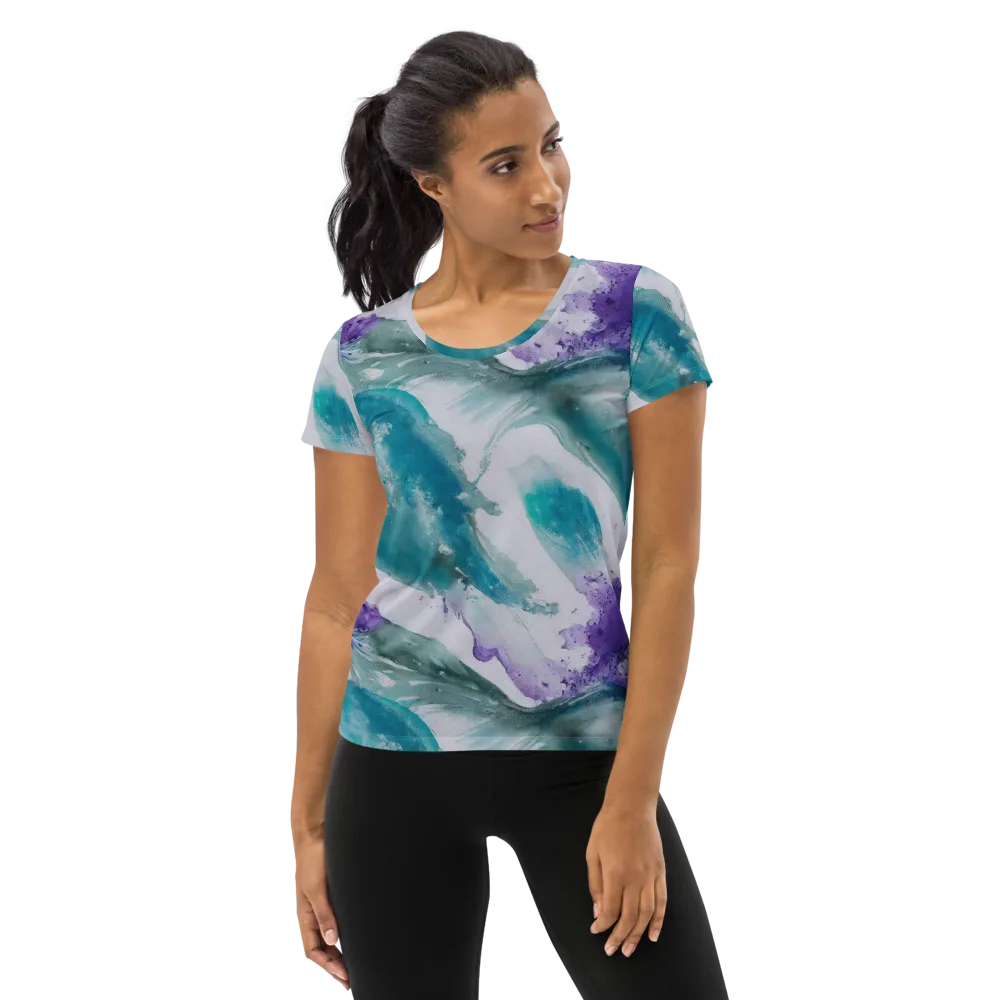 Tidal Lilac on Women's Athletic T-Shirt — Front